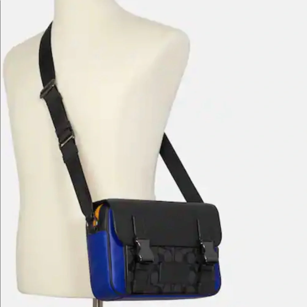 Coach Track Crossbody In Colorblock Signature Canvas - Picture 2 of 9